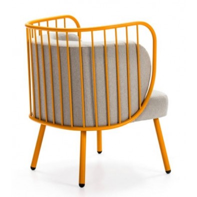 Butaca Nabi Mostaza Cojín Gris Claro