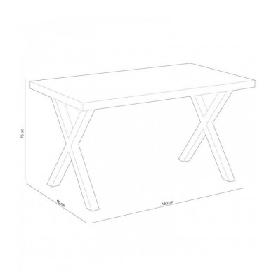 Mesa Comedor Fija X-LOFT Roble American/Blanco160X90 cm