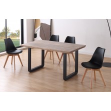 Mesa Comedor Fija Roma Roble Honey/Negro