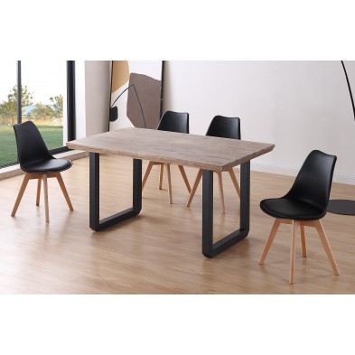 Mesa Comedor Fija Roma Roble Honey/Negro Mesa Comedor Fija Roma Roble Honey/Negro