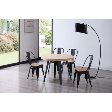 Mesa Redonda Extensible Berg Roble Nordish/Negro