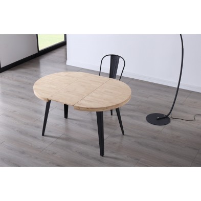 Mesa Redonda Extensible Berg Roble Nordish/Negro