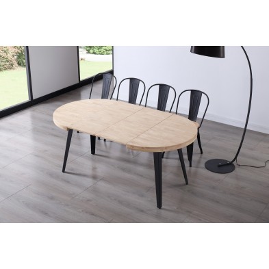 Mesa Redonda Extensible Berg Roble Nordish/Negro