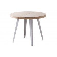 Mesa Redonda Extensible Berg Roble Nordish/Blanco