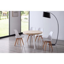 Mesa Redonda Extensible Berg Roble Nordish/Blanco