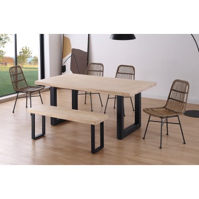Mesa Comedor Loft Roble Salvaje/Negro 180 x 100