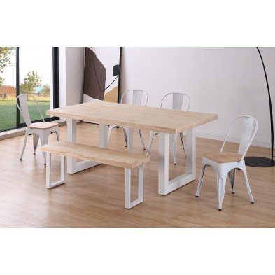 Mesa Comedor Loft Roble Salvaje/Blanco 180 x 100