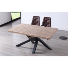 Mesa Comedor Xena Roble Honey/Negro 160x100