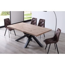 Mesa Comedor Xena Roble Honey/Negro 180x100