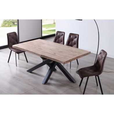 Mesa Comedor Xena Roble Honey/Negro 180x100