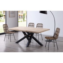 Mesa Comedor Xena Roble Nordish/Negro 180x100
