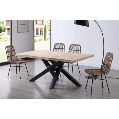 Mesa Comedor Xena Roble Nordish/Negro 180x100