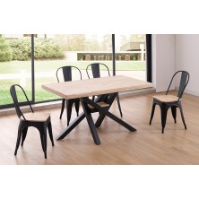 Mesa Comedor Xena Roble Nordish/Negro 140x80