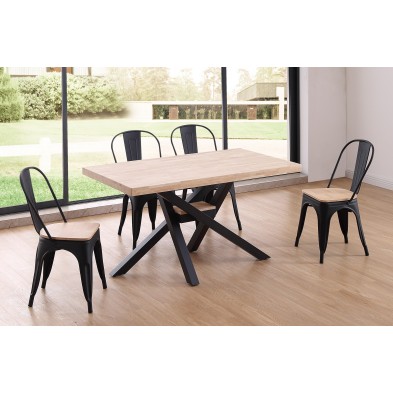 Mesa Comedor Xena Roble Nordish/Negro 140x80 Mesa Comedor Xena Roble Nordish/Negro 140x80