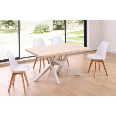 Mesa Comedor Xena Roble Nordish/Blanco 140x80