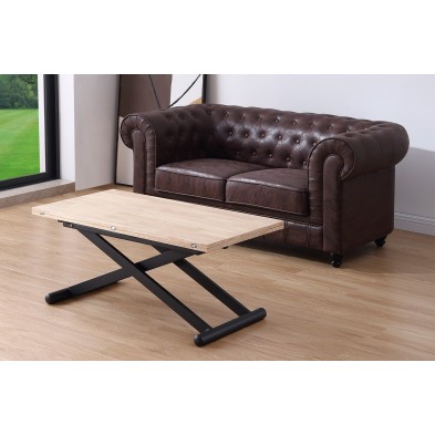 Mesa Centro Elevable Extensible Natural Roble Nordish/Negro Mesa Centro Elevable Extensible Natural Roble Nordish/Negro
