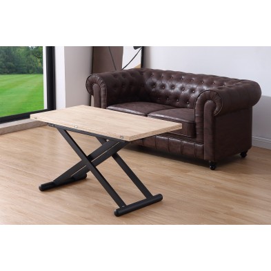Mesa Centro Elevable Extensible Natural Roble Nordish/Negro Mesa Centro Elevable Extensible Natural Roble Nordish/Negro