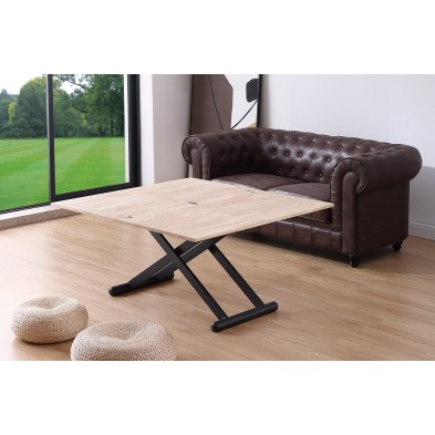 Mesa Centro Elevable Extensible Natural Roble Nordish/Negro Mesa Centro Elevable Extensible Natural Roble Nordish/Negro