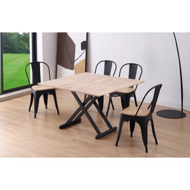 Mesa Centro Elevable Extensible Natural Roble Nordish/Negro Mesa Centro Elevable Extensible Natural Roble Nordish/Negro