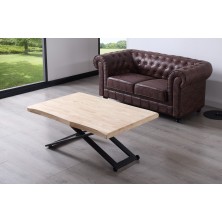 Mesa Centro Elevable Zoe Tapa Forma Roble Nordish/Negro