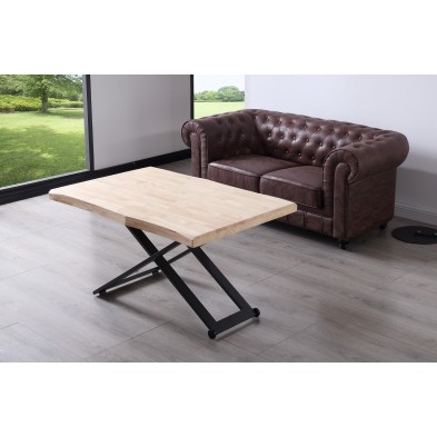 Mesa Centro Elevable Zoe Tapa Forma Roble Nordish/Negro