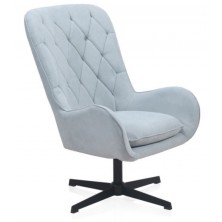 Sillón Giratorio Tapizado Azul Claro