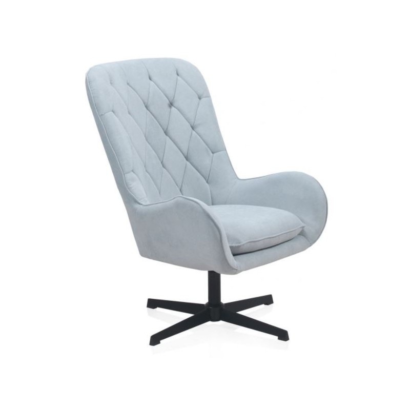 Sillón Giratorio Tapizado Azul Claro