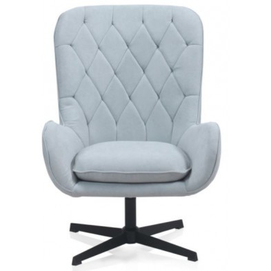 Sillón Giratorio Tapizado Azul Claro