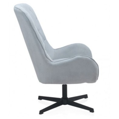 Sillón Giratorio Tapizado Azul Claro