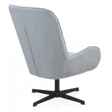 Sillón Giratorio Tapizado Azul Claro