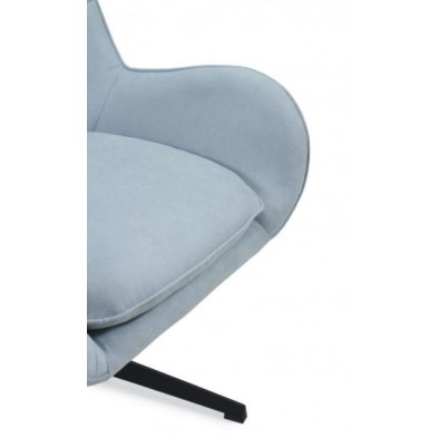 Sillón Giratorio Tapizado Azul Claro