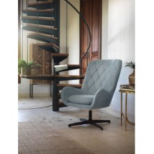 Sillón Giratorio Tapizado Azul Claro