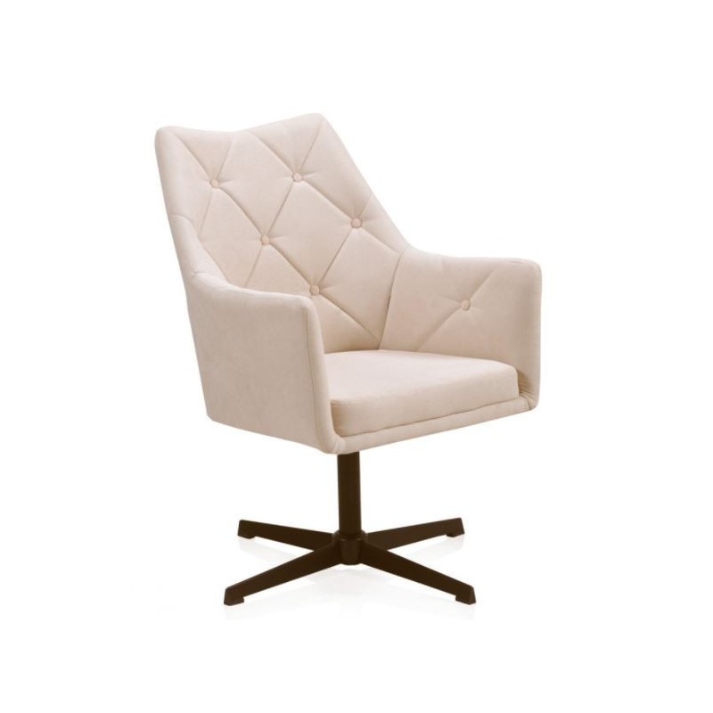 Sillón Giratorio Tapizado Beige
