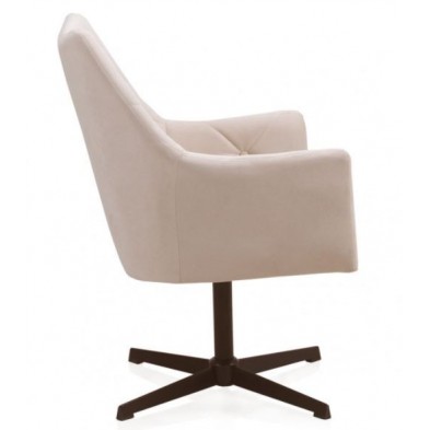 Sillón Giratorio Tapizado Beige