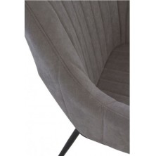 Sillón Tapizado Gris Patas Metal 