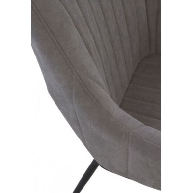 Sillón Tapizado Gris Patas Metal 