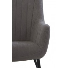 Sillón Tapizado Gris Patas Metal 