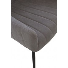 Sillón Tapizado Gris Patas Metal 