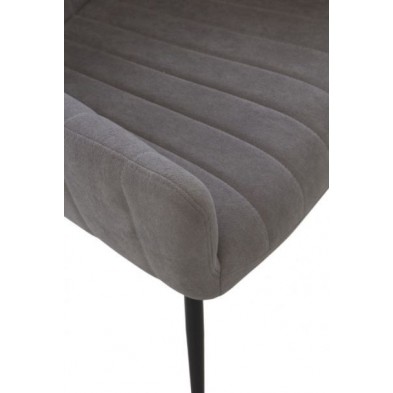 Sillón Tapizado Gris Patas Metal 