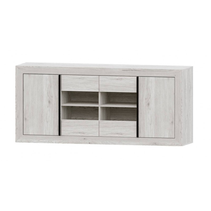 Aparador Niza Artic Tirador Lineal Negro 160x80x42 cm