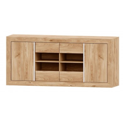Aparador Niza Roble Tirador Lineal Blanco 160x80x42 cm