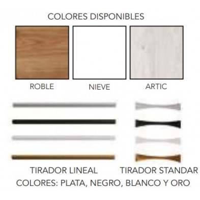 Aparador Niza Artic Tirador Standar Negro 160x80x42 cm