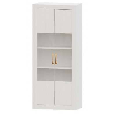 Vitrina 2 Puertas Niza Blanco-Oro 80x190x42 cm
