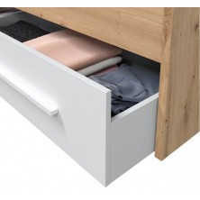 Cama Noa Con Cabezal + 2 Cajones Roble Nodi/Blanco Artik 