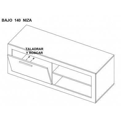 Mueble TV Niza Artik 140 CM. Tirador Lineal