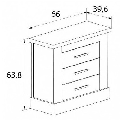 Mesita 3 Cajones Chellen Cañón