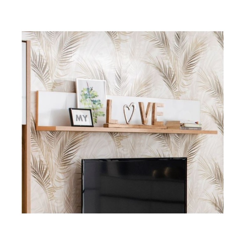 Estante Molise Roble Artisan/Cristal Blanco