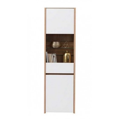Vitrina Alta Molise Roble Artisan/Cristal Blanco