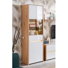 Vitrina Alta Molise Roble Artisan/Cristal Blanco