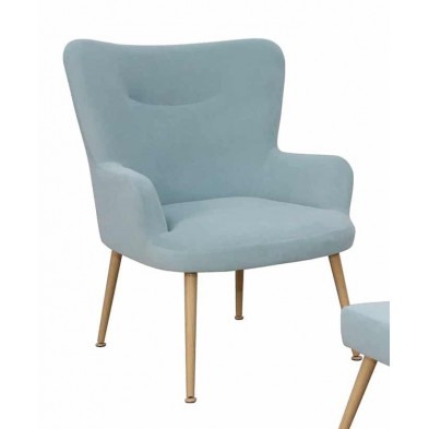 Butaca Indo Azul Cielo Patas Madera